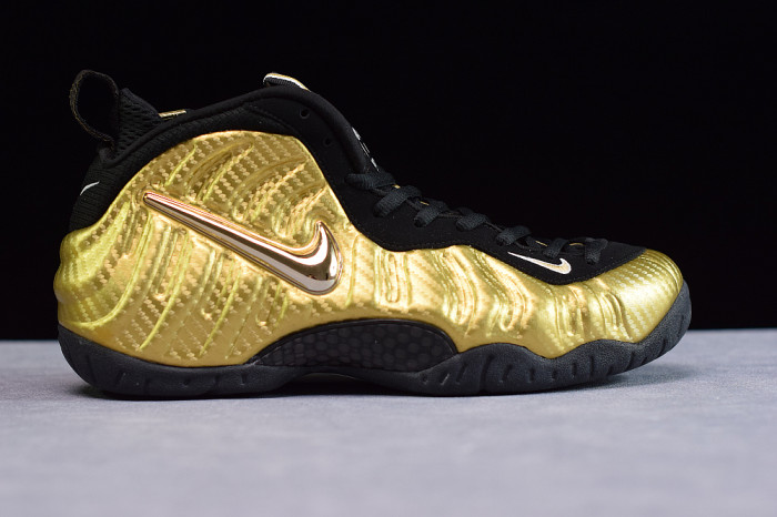 Nike Air Foamposite Pro “Metallic Gold” Black mens 624041-701